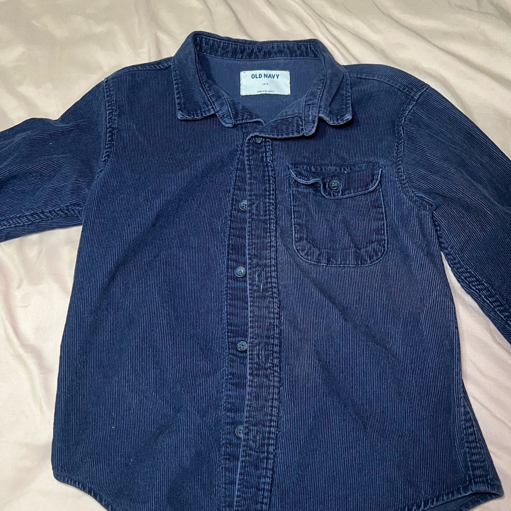 Old Navy Kids Navy Blue Corduroy Shirt
